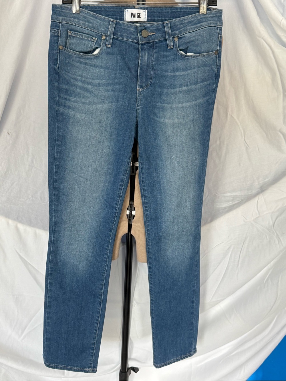 PAIGE Medium Wash Slim Straight Jeans Size 30